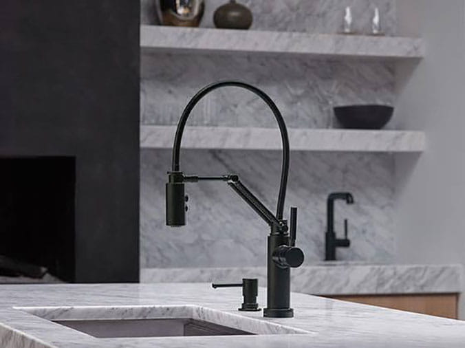 Black utility sink faucet